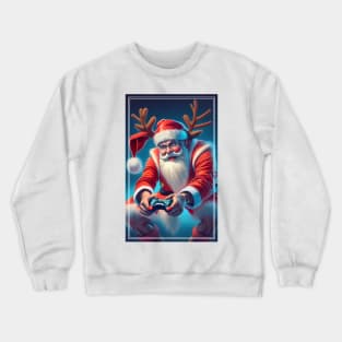 Video Game Controller Christmas Santa Hat Gamer Boys Xmas Crewneck Sweatshirt